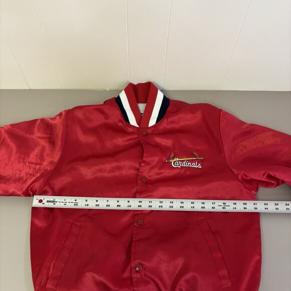 Vintage St Louis Cardinals Satin Bomber Jacket Red Men’s 80’s 90’s MLB Swingster - Picture 5 of 7
